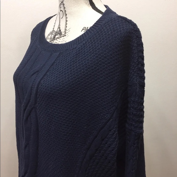 Tommy Hilfiger Women Loose Fit Cable Knit Sweater Navy Blue XL - Picture 6 of 10